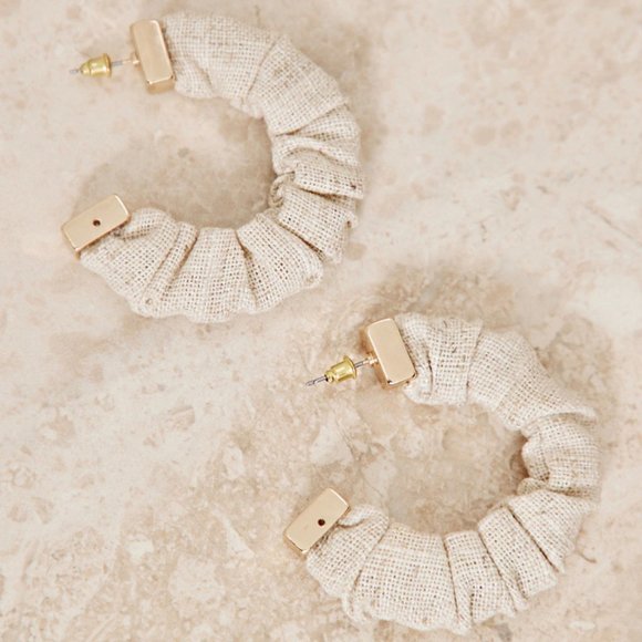 Pretty Little Thing (PLT) Linen Hoops - Picture 3 of 3